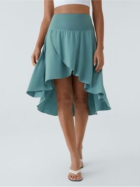 Halara Breezeful High Waisted Asymmetric Ruffle High Low Flowy Dance Skirt NWT